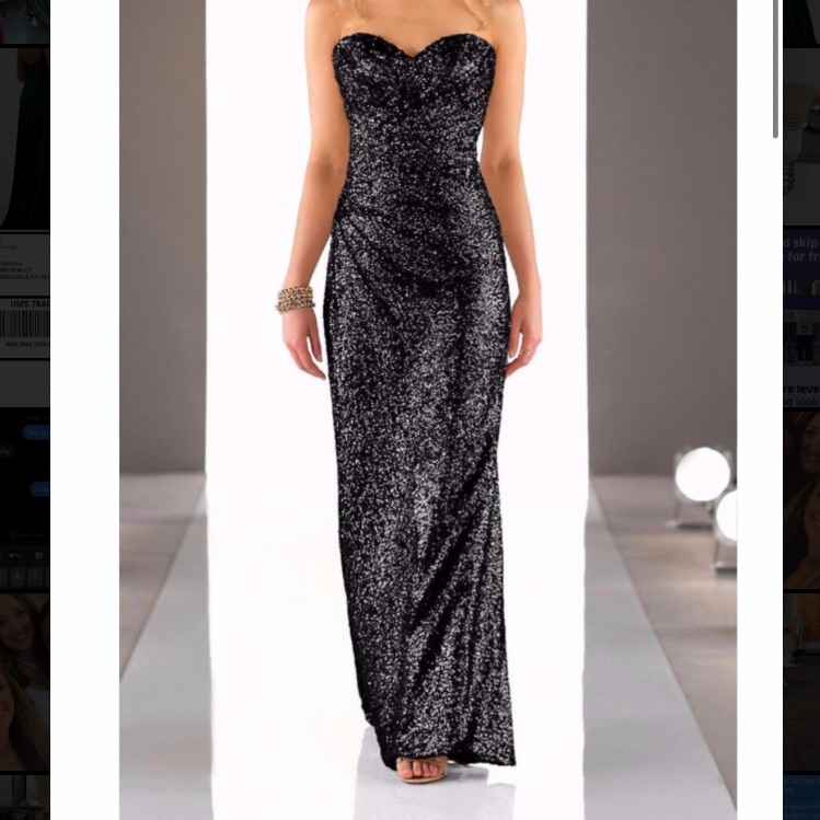Brand New Sorella Vita Strapless Sequins Gown. Size 10. Color: Onyx.